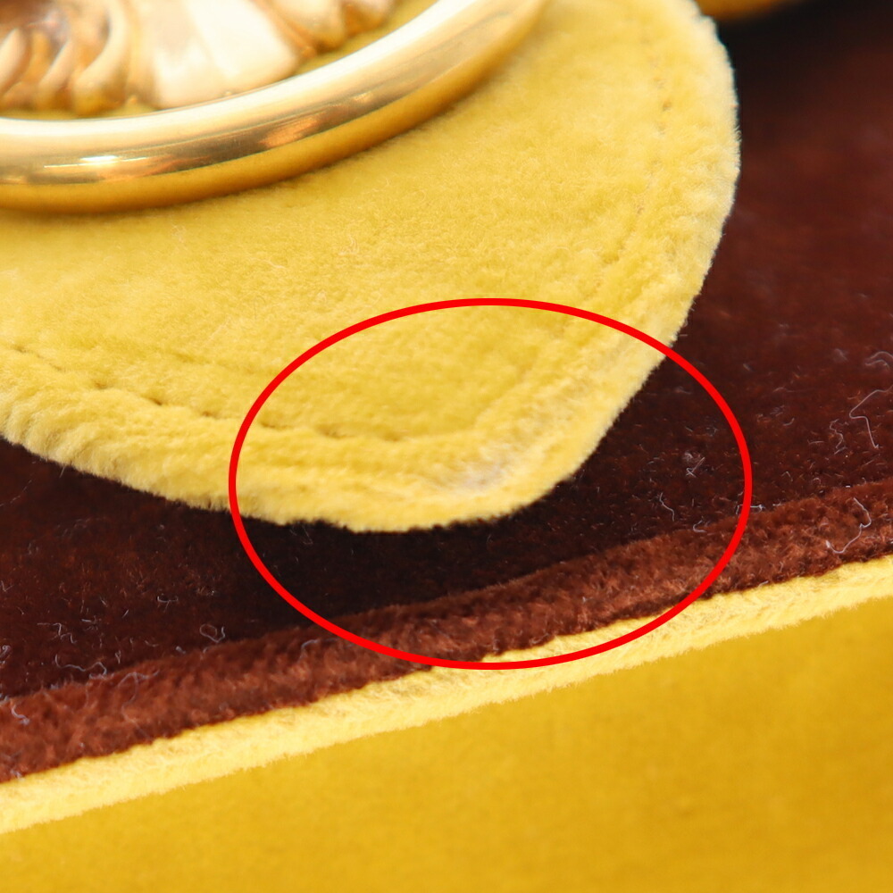 Prada Chain Shoulder Bag Velvet Yellow Brown - Picture 6 of 9